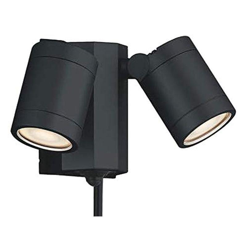 コイズミ照明 アウトドアスポットライト人感センサ付(白熱球60W×2灯相当)黒色 AU43205L