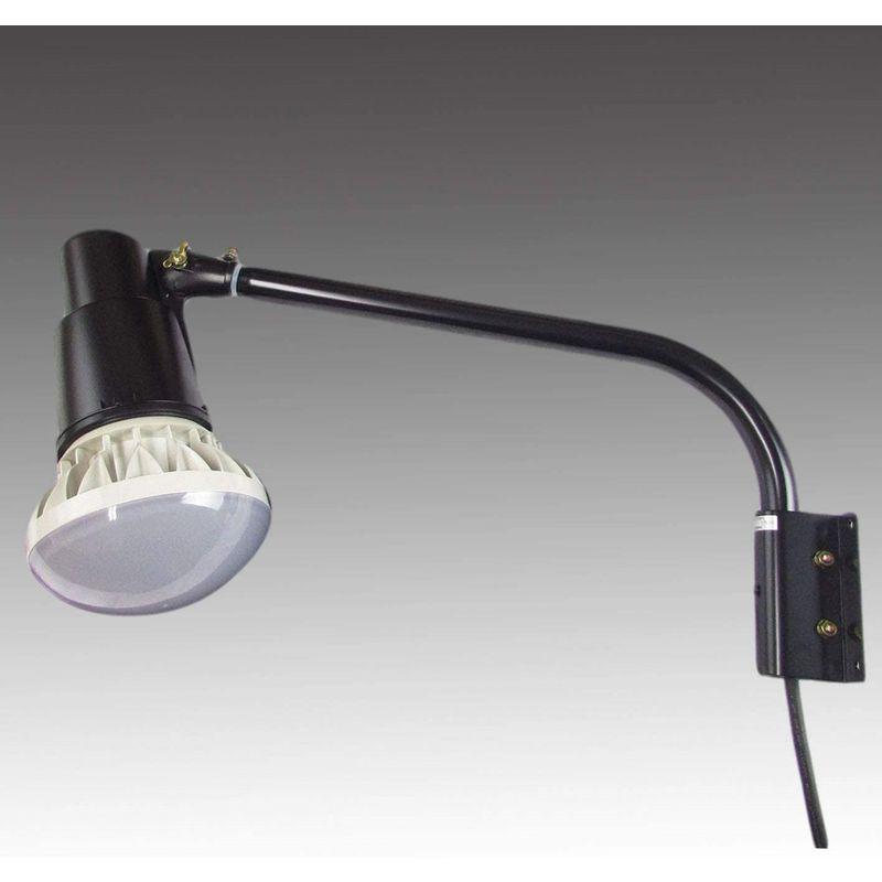 屋外用LEDライト50W　口金E39　昼白色（白色）500W相当形　ショートアーム（アーム長さ　465mm本体色：黒）　SLT50S-E