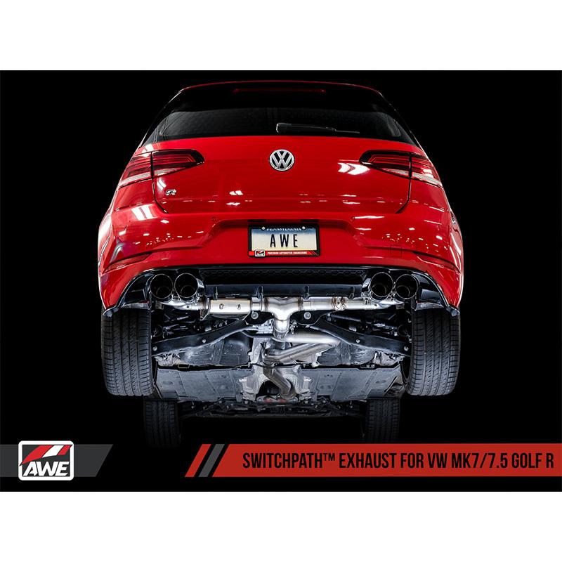 AWE Tuning 2014-2017 フォルクスワーゲン ゴルフ R 7.0 スイッチパス CAT-BACK エキゾースト ポリッシュTip｜r70-autoparts｜02