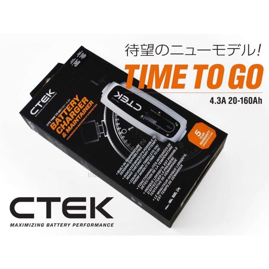 CTEK シーテック バッテリー チャージャー 新モデル TIME TO GO 世界初 満充電までの時間を正確に予測 8ステップ 4.3A