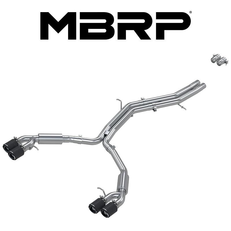 MBRP アウディ S5 クーペ 2017-2022年 B9 3.0L V6 CAT-BACK エキゾースト カーボンファイバーTip 正規品
