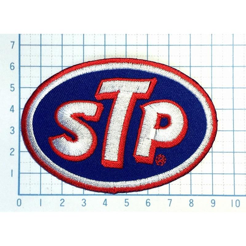 STP  青 楕円型 ワッペン 