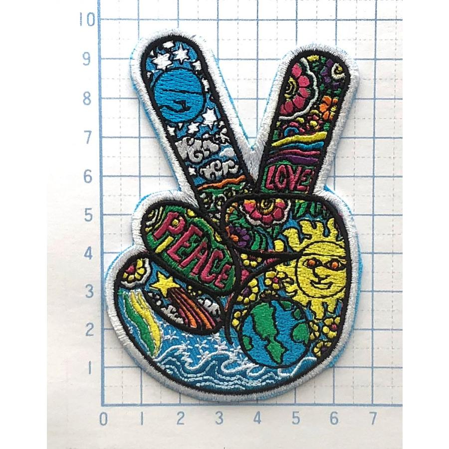 ラブ ピース ピースサイン スマイル ピースマーク ワッペン 刺繍 アイロンワッペン Smi Pat 006 ワッペンとtシャツ雑貨らばさん 通販 Yahoo ショッピング