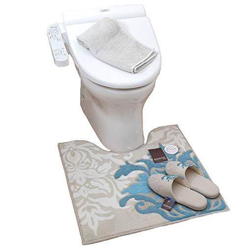 超歓迎 サミーラ フタカバー無し ペーパーホルダーカバー無し 特別3点 トイレマットセット グレーベージュ トルコブルー おしゃれ 可愛い ダマス 特売 Www Easterncaisson Com