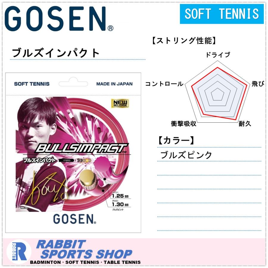 GOSEN（ゴーセン） ブルズインパクト BULLSIMPACT ソフトテニスガット