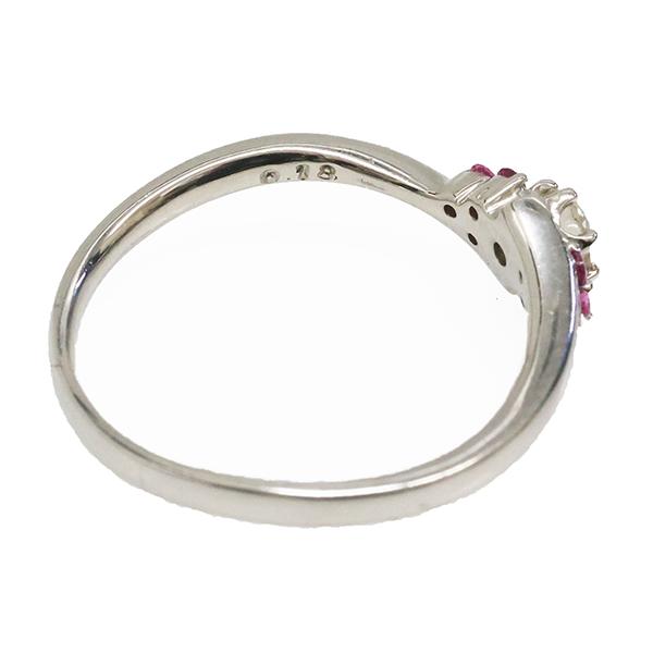送料無料】Pt900 デザイン リング 2.7g 天然ダイヤモンド 0.18ct 11号 