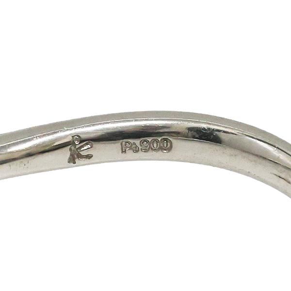 送料無料】Pt900 デザイン リング 2.7g 天然ダイヤモンド 0.18ct 11号 