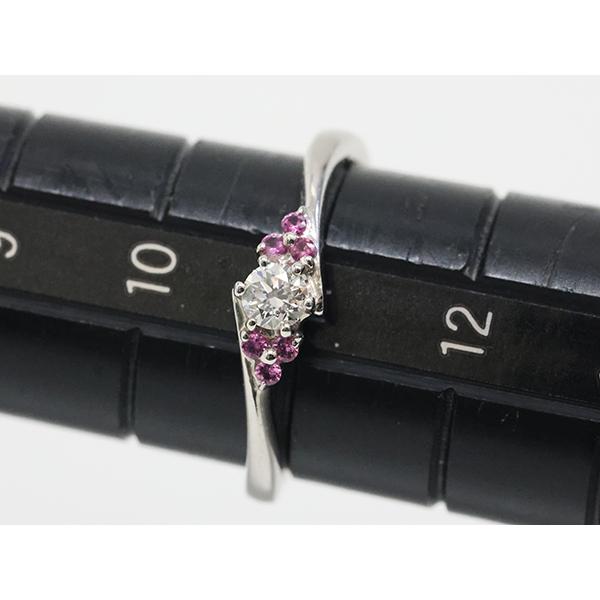 送料無料】Pt900 デザイン リング 2.7g 天然ダイヤモンド 0.18ct 11号