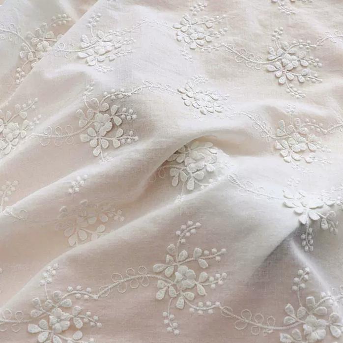 白い手作り 刺繍生地 可愛い ハンドメイド 綿 ポリエステル 刺繍 刺繍 