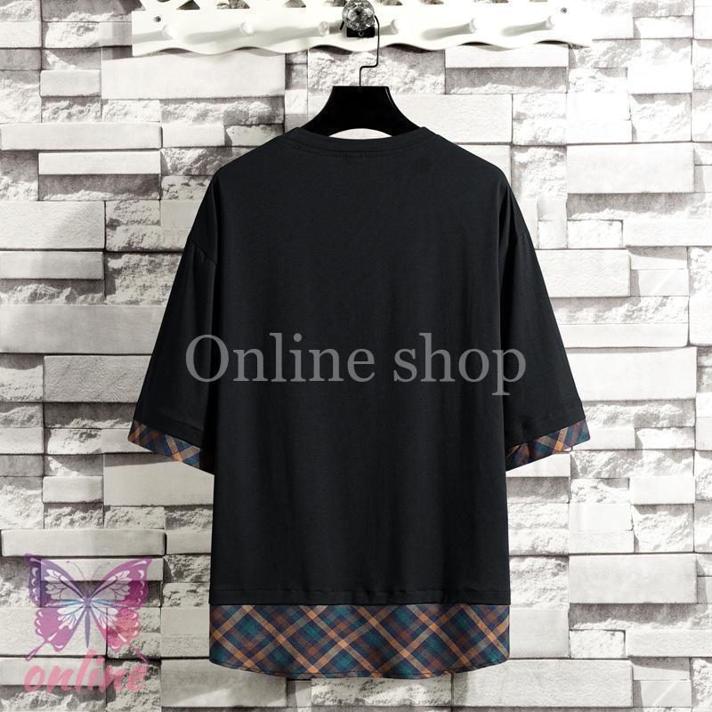 Tシャツ メンズ 半袖 4色 大きいサイズ 丸首 お兄系 クルーネック 