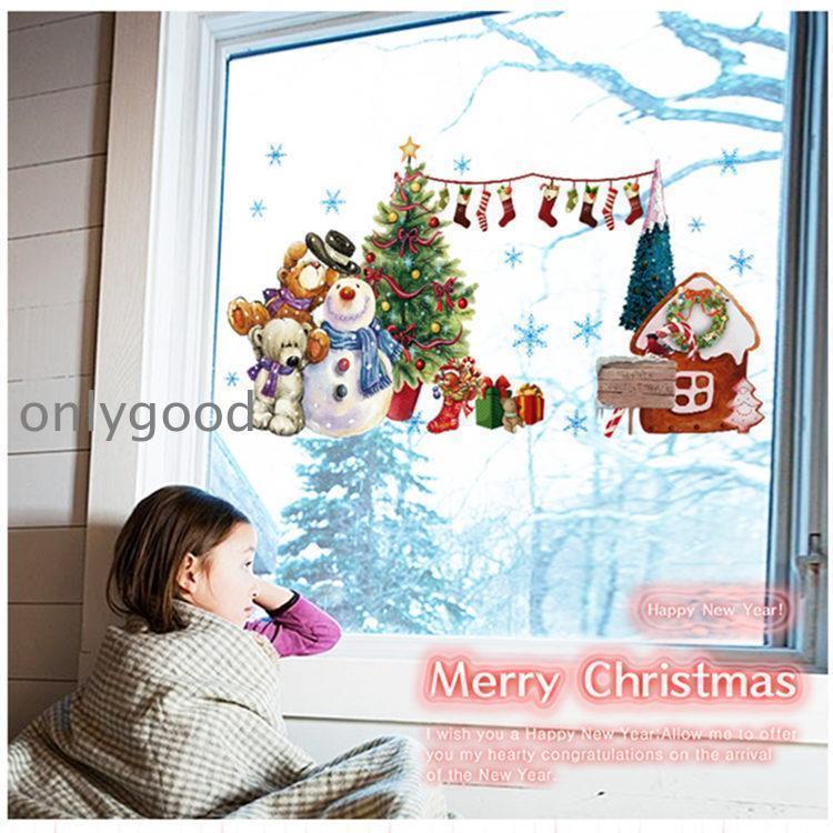 ウォールステッカー クリスマス 3D ツリーくまさん雪だるまスノーマン 