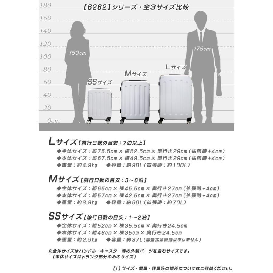 スーツケース 機内持ち込み SSサイズ 大容量 超軽量 キャリーケース キャリーバッグ 40L級 計8輪 TSAロック 軽い 小さめ S 1泊 2日 2泊 3日 6262-SS｜rabbittuhan｜16