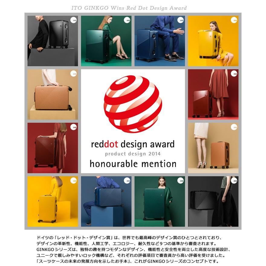 ITO アウトレット スーツケース キャリーケース Mサイズ 最高級アルミフレーム 超軽量 PC100％ HINOMOTO 4輪 TSA おしゃれ かわいい 訳あり Z-GINKGO-M