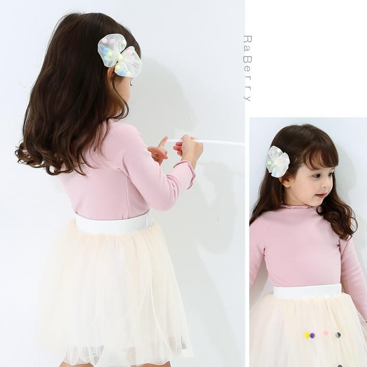 チュール ヘアクリップ ポンポン リボン キッズ 女の子 子供用 こども用 子ども用 ヘアアクセサリー 髪飾り プチプラ プレゼント ライトピンク |  | 02
