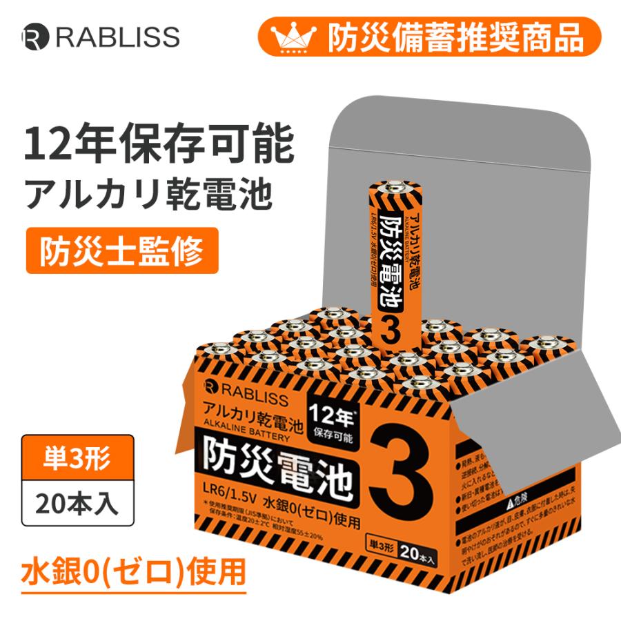 防災電池 防災備蓄 第3形 【12年保存可能】 電池 防災士監修 乾電池 単