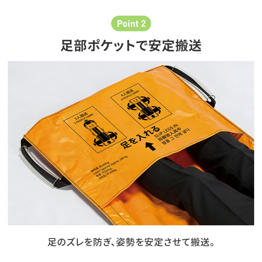 簡易担架 ターポリン 折りたたみ ターポリン担架 収納バッグ付き