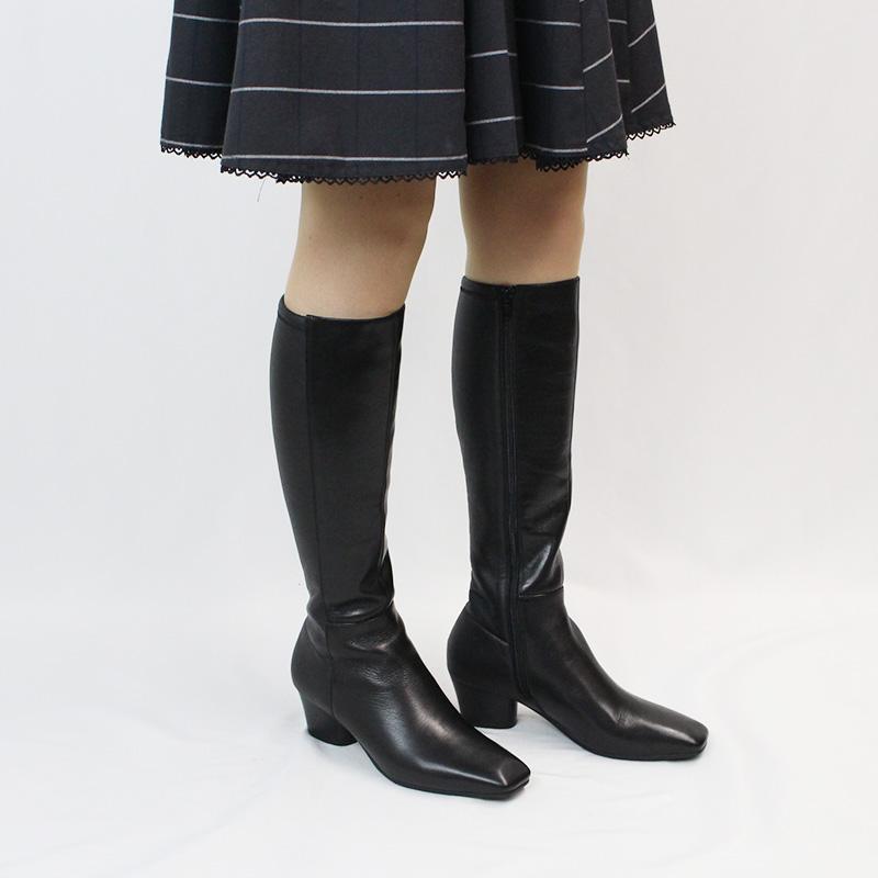 cava サヴァサヴァ 7420091 BL ブラック ロングストレッチブーツ
