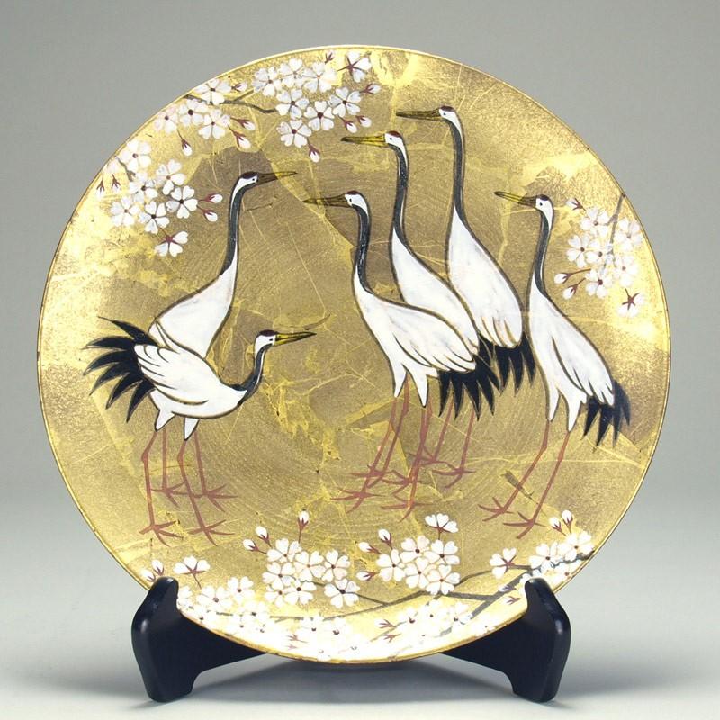 10号飾皿 金箔彩鶴に桜 米寿 スマホアプリも充実で毎日どこからでも気になる商品をその場でお求めいただけます プレゼント 金婚式 陶器 還暦祝い キッチン 退職祝 退職祝 大特価 結婚祝い 贈り物 ペア 夫婦 誕生日 プレゼント 古希 喜寿 祝い N07 01 伝承 匠
