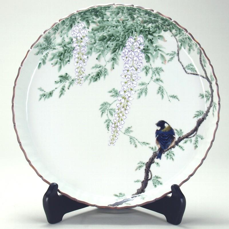 10号飾皿 藤に四十雀 |米寿 プレゼント 金婚式 陶器 還暦祝い 退職祝 結婚祝い 贈り物 ペア 夫婦 誕生日 プレゼント 古希 喜寿 祝い|