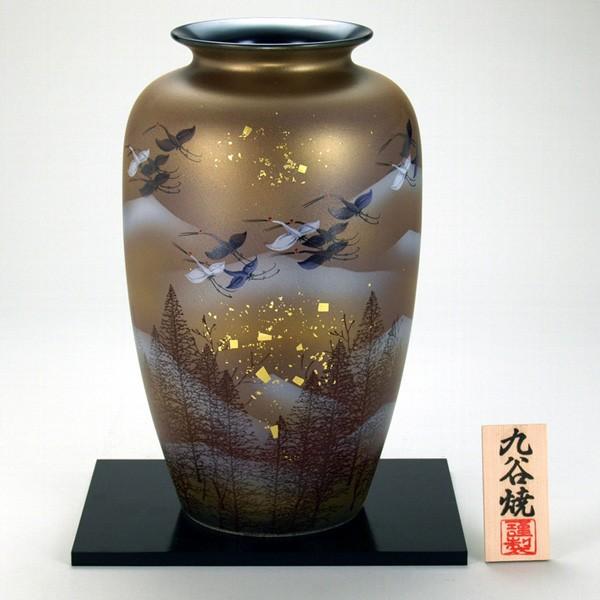 10号花立て 金箔鶴木立ち山岳地帯 |米寿 差し上げ物 金婚式 瀬戸もの 還暦慶び事 致仕祝 一緒になる慶び事 差し上げ物 西洋ナシ 夫婦関係 生まれ落ちる日 差し上げ物 古希 喜寿 慶び事|