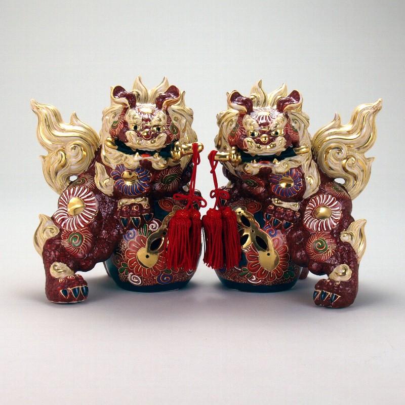 福袋セール ペア 贈り物 結婚祝い 退職祝 還暦祝い 陶器 金婚式 プレゼント 米寿 盛 6号対剣獅子 九谷焼 夫婦 祝い 喜寿 古希 プレゼント 誕生日 コップ グラス 酒器