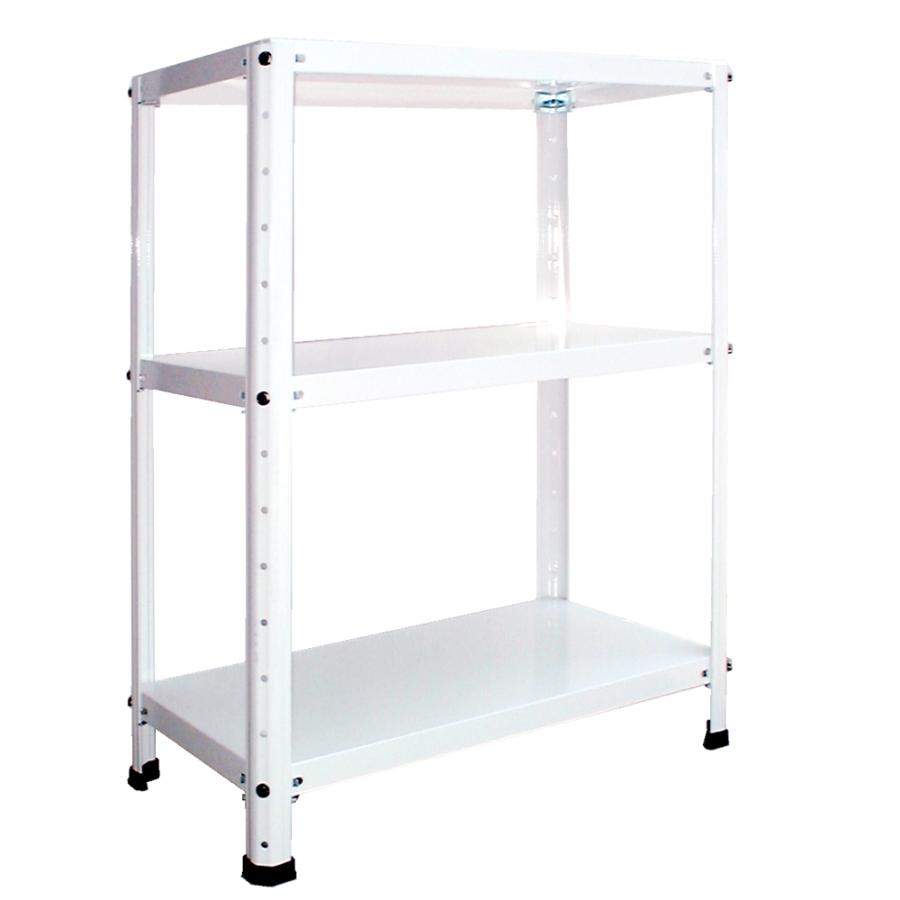 スチールラック 幅60cm RFL-633-wh 50kg/段 H750xW600xD300 3段 収納 ホワイト ワンボルト ライトラック ...