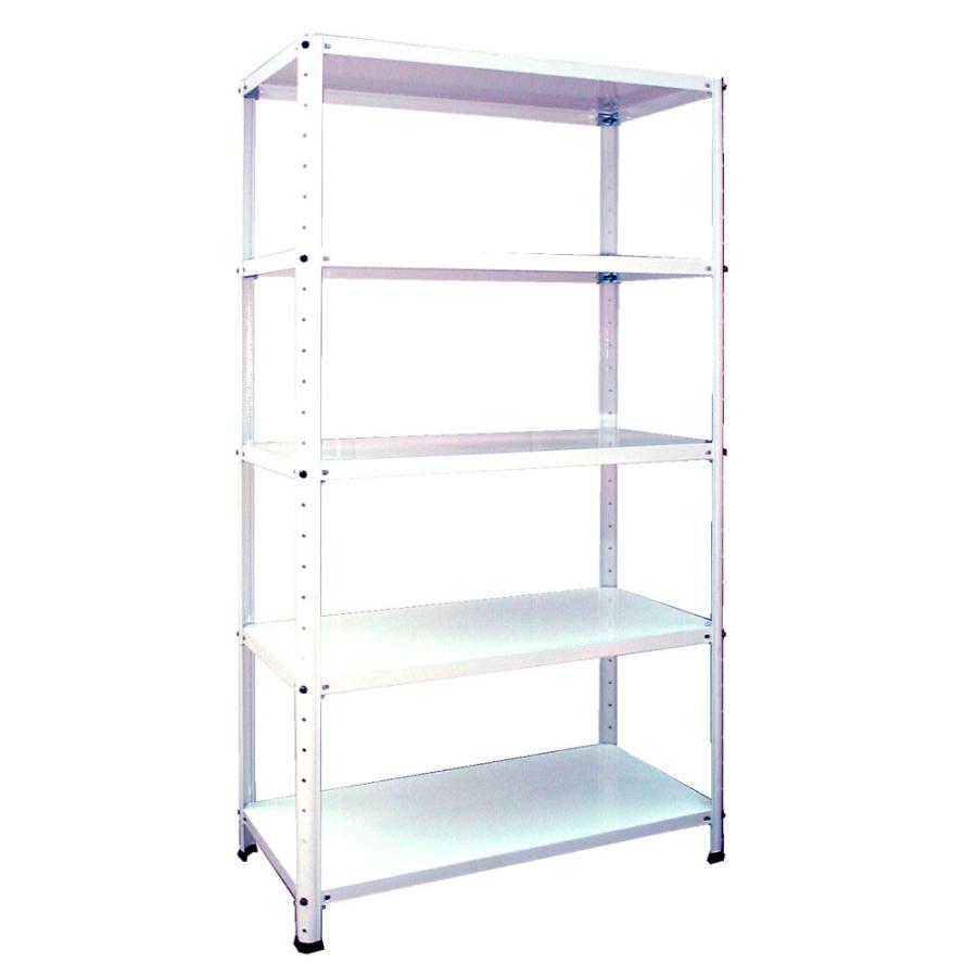 スチールラック 幅80cm RFL-845-wh 50kg/段 H1500xW800xD400 5段 収納 ホワイト ワンボルト ライトラック ...