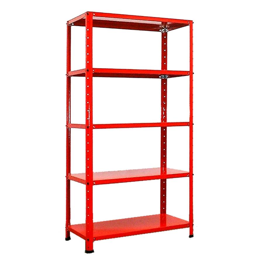 スチールラック 幅70cm RPR-745 レッド 50kg/段 H1500xW700xD400 5段