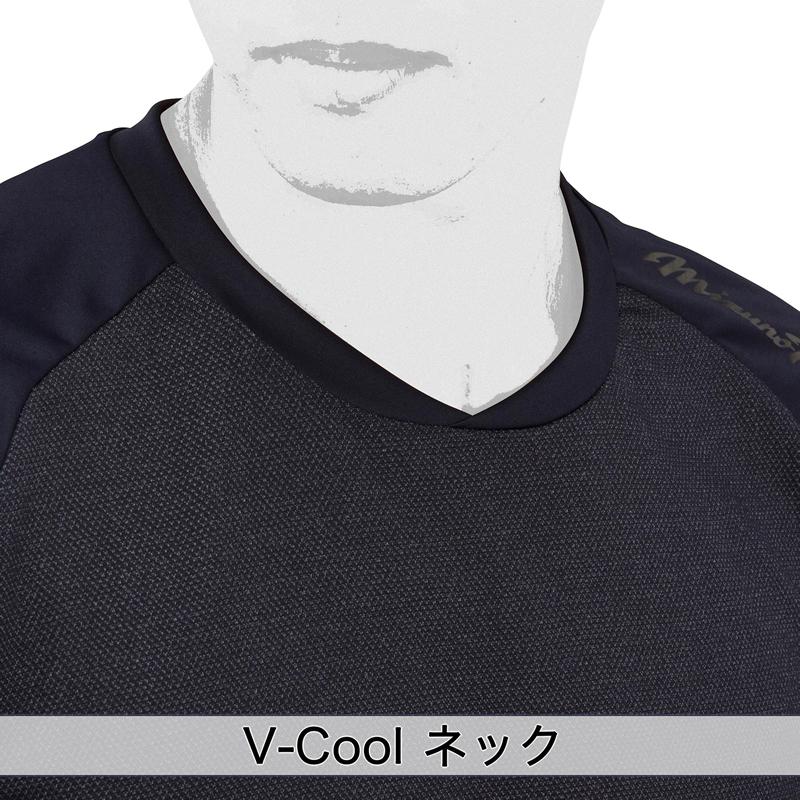 野球 ウェア ミズノプロ アンダーシャツ ローネック V-COOLネック 半袖 KUGEKI ICE 空隙 クウゲキ 12JA2P34 冷感アンダーシャツ ウエア  ローネック 丸首 | MIZUNO | 09