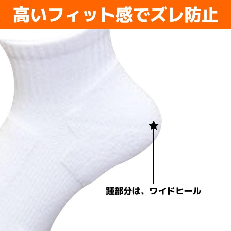 スポーツソックス 単品 1足 日本製 丈10cmのみ 靴下 フィット 厚手 ランニング ソフトテニス バドミントン 足首と脹脛のサポートによりしっかり固定 無地 BB005 |  | 04