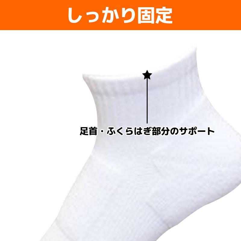 スポーツソックス 単品 1足 日本製 丈10cmのみ 靴下 フィット 厚手 ランニング ソフトテニス バドミントン 足首と脹脛のサポートによりしっかり固定 無地 BB005 |  | 06