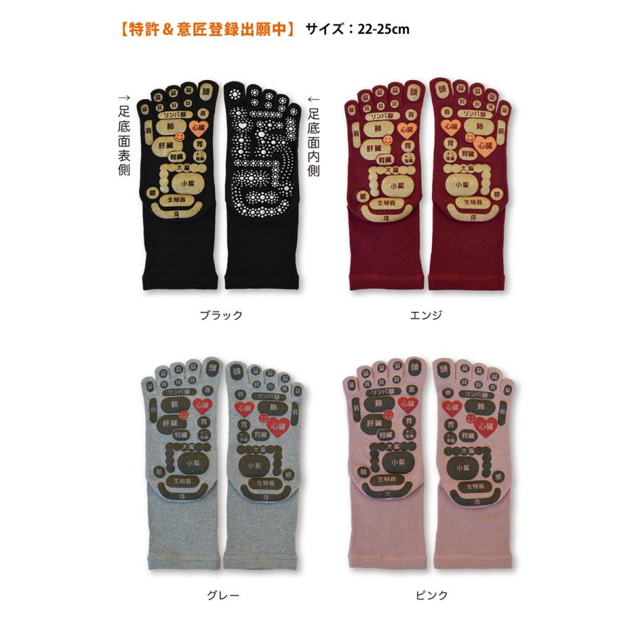 TSUBOレシピPLUS 両面足つぼ5本指ソックス 三笠 メンズ レディース
