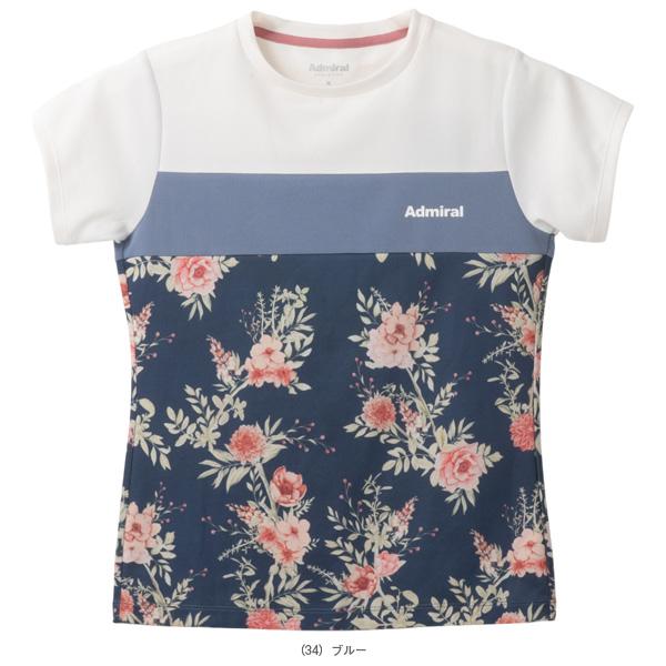 アドミラル『Admiral』 テニスウェア『レディース』 フロントラインフラワーTシャツ レディース ATLA512 | Admiral | 01