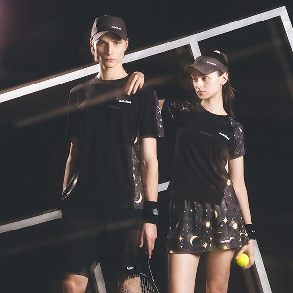 【アドミラル】テニスウェアセットアップ Admiral テニスウェア セットアップ／フラワー柄・赤 Admiral