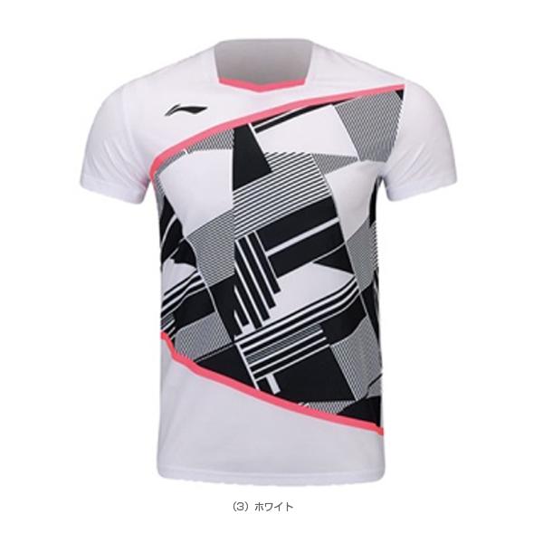 LI-NING バドミントン ゲームシャツ ホワイト LI-NING リーニン バドミントンウェア『メンズ/ユニ』 ゲームシャツ