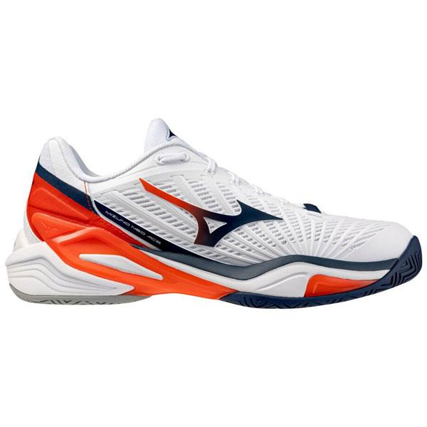 アシックス テニスシューズ ホワイト/オレンジ/ネイビー27.0cm 新品未使用 MIZUNO（ミズノ） テニスシューズ ミズノネオエース MIZUNO NEO ACE AC