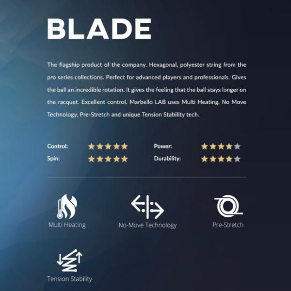 [MARBELLO（マルベロ） テニスストリング（ロール他）]BLADE／ブレイド／200mロール（BLADE-R） MARBELLO『マルベロ』 テニスストリング『ロール他』 BLADE/ブレイド