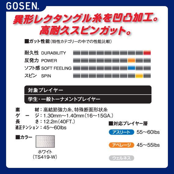 ゴーセン テニスストリング『単張』 オージー・シープ レクタングル Z OG-SHEEP RECTANGLE Z TS419 | OG-SHEEP | 01