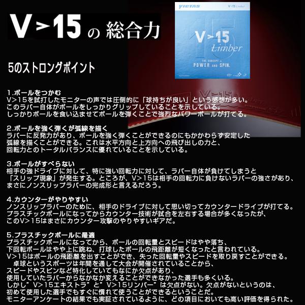 ヴィクタス 卓球ラバー V＞15リンバー V＞15 Limber 020451 | VICTAS | 01