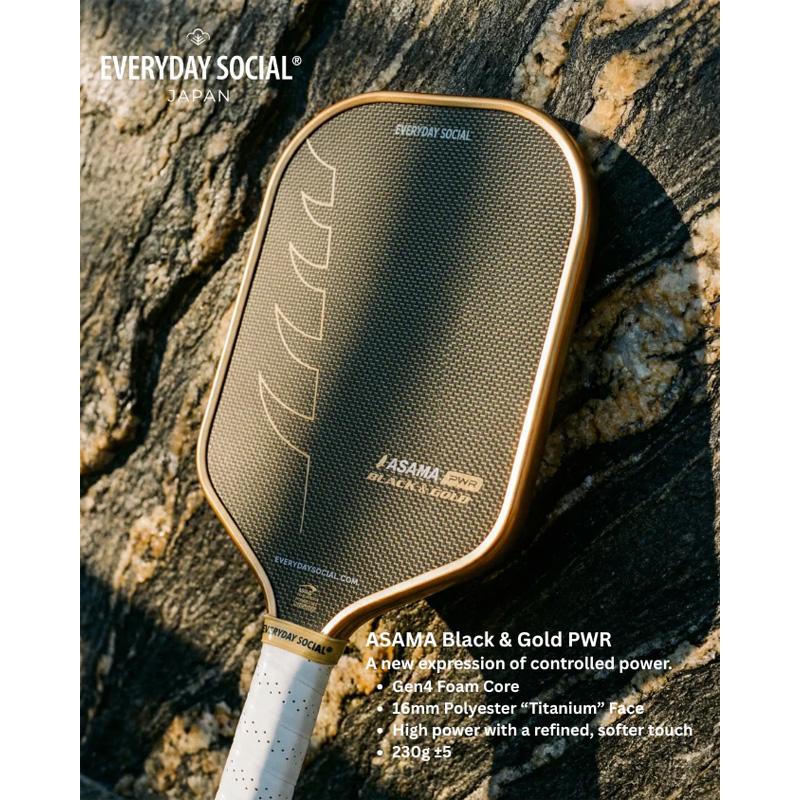 【値下げ不可】UNION ATLAS ビンディング ゴールド/ブラック 中古 M EVERYDAY SOCIAL ピックルボールパドル ASAMA ブラック＆ゴールド PWR