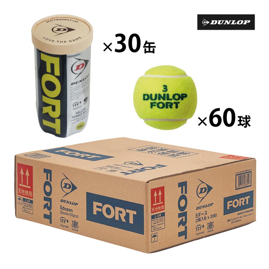 ダンロップ フォート2 DUNLOP FORT2 1箱 30缶 60球入 硬式 テニス