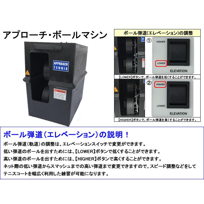 テニス球出し機、アプローチボールマシン アプローチ・ボールマシン 内蔵バッテリーモデル/2Fリモコン/2