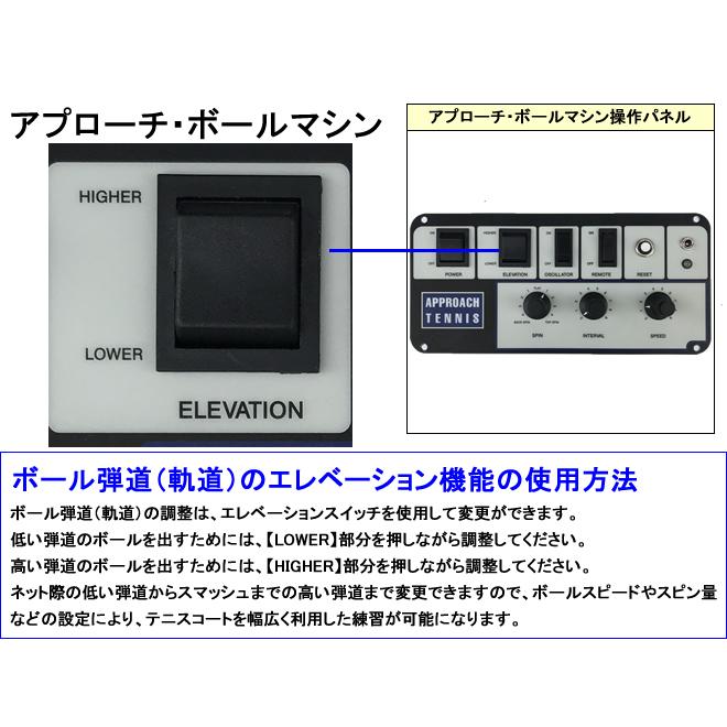 アプローチ・ボールマシン 内蔵バッテリーモデル/2Fリモコン/2ライン・ランダム機能付き 硬式 テニス ボール出し機 練習器具 1人 高性能機種｜racketshop-approach｜09