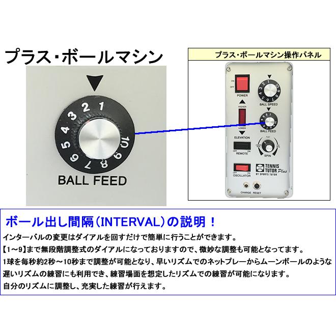 プラス・ボールマシン 内蔵バッテリーモデル/2ファンクションリモコン機能付き 硬式 テニス ボール出し機 練習器具 1人 本格機種｜racketshop-approach｜07