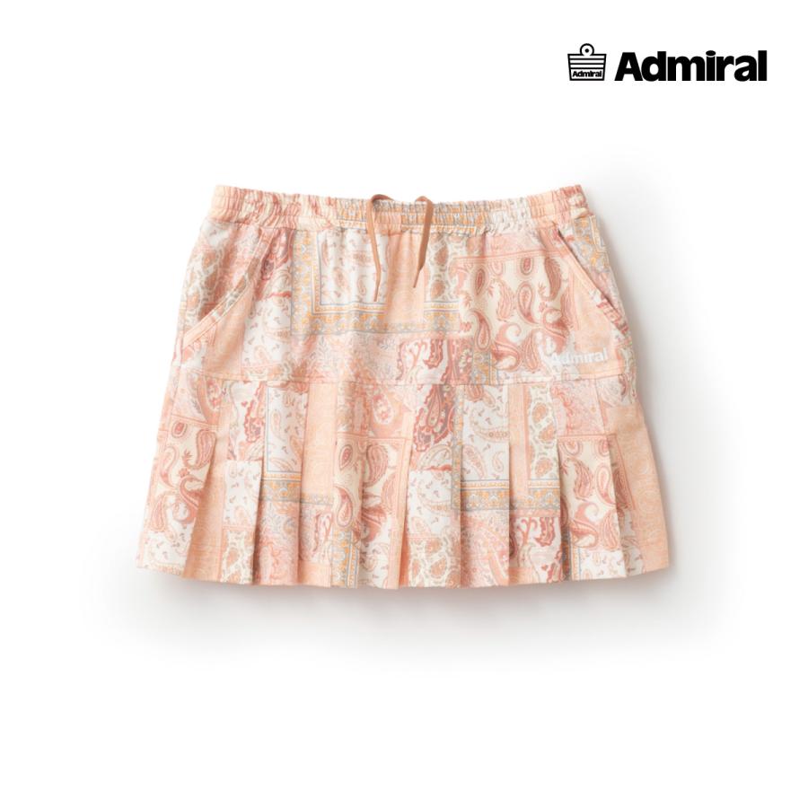 【ポスト投函対応】ADMIRAL　レディース　グラフィックプリーツスコート　ATLA504-046　2025SS　オレンジ　吸水速乾　UV　アドミラル | Admiral