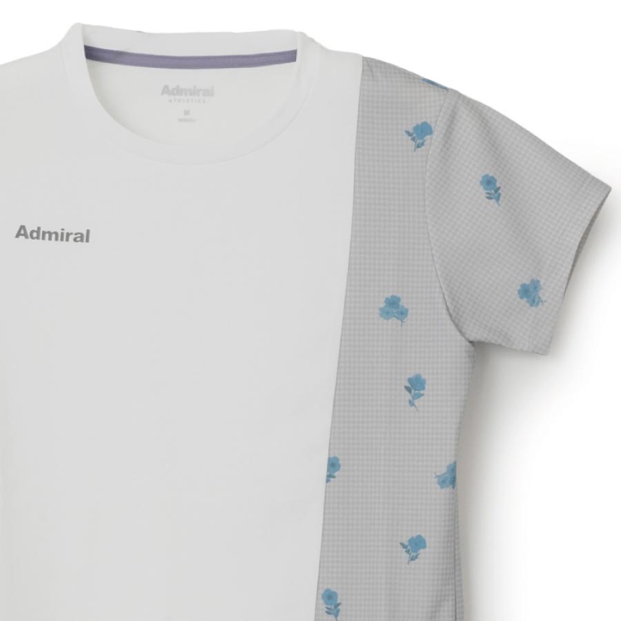 Admiral フラワー柄チェックTシャツ Ｌサイズ Admiral（アドミラル） アシンメトリーフラワーチェックTEE ATLA657-01