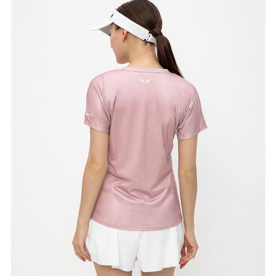 le coq sportif  ゲームシャツ レディース テニスウェア 半袖 UVカット JTA公認  QTWWJA30-PK　2023FW｜racketshop-approach｜03