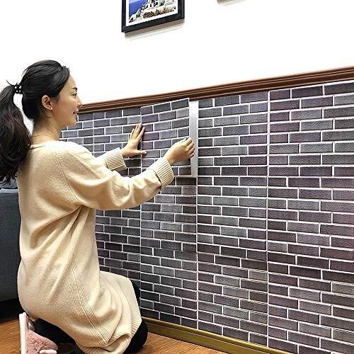 Apsoonsell レンガ 壁紙 3d 立体30cm 30cm Diy レンガ タイル シート 剥がせる キッチン 洗面所 玄関 壁紙シート 黒 ア ラココショップ 通販 Yahoo ショッピング