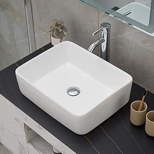 おしゃれ 洗面ボウル 置き型 洗面ボール 480 370 130mm 洗面台 四角形 手洗い鉢 陶器製 手洗い器 手洗いボウル 洗 洗面ボウル Www Finstart Hr