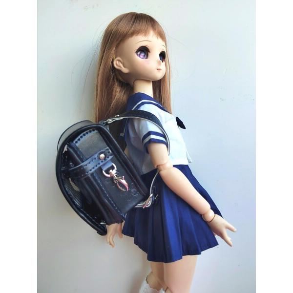 ドール用ランドセル3分4分通用制服鞄通学バッグスクールバック (黒) 【オクルミ】